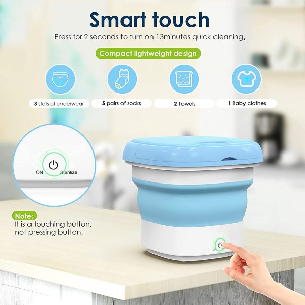 Foldable Mini Washing Machine with Dryer – Portable & Semi-Automatic, 9L Capacity (Random Color)