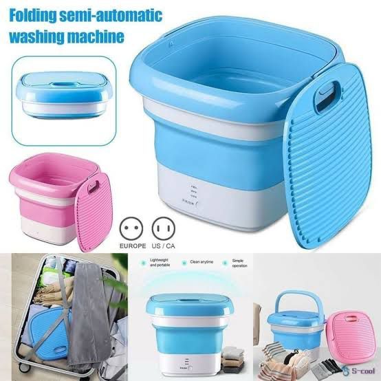 Foldable Mini Washing Machine with Dryer – Portable & Semi-Automatic, 9L Capacity (Random Color)